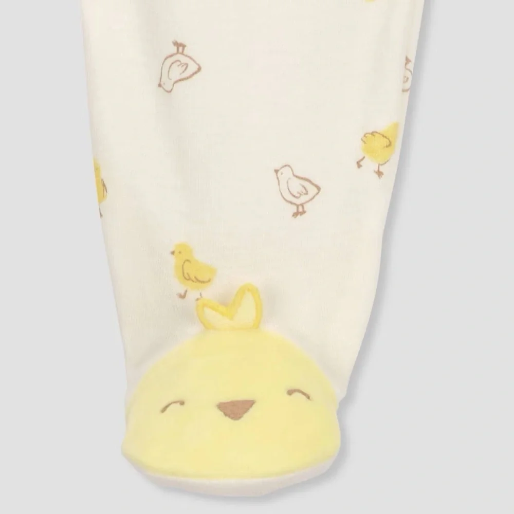 Carter's nwt Just One you Baby 2pc Easter Chicks Footed Set - Ivory/Yellow